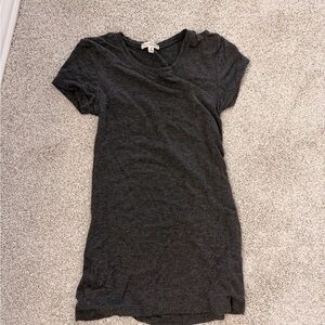 Zenana Outfitters Charcoal V-Neck Tee Dress